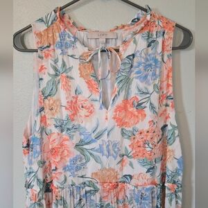 LOFT Floral Maxi Dress - Blue, Orange, Green